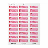 Étiquette Mariage Floral Rose Romantique (Feuille entière)