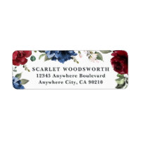 Mariage floral rose rose bleu marine et bordeaux