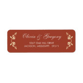 Étiquette Mariage floral rustique intemporel (Devant)