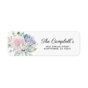 Étiquette Mariage floral Succulent vintage