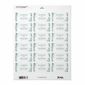 Étiquette Mariage Frameborder Carré Eucalyptus vert (Feuille entière)