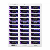 Étiquette Mariage Galaxie Nébuleuse Violet (Feuille entière)
