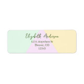 Étiquette Mariage géométrique Pastel Muet (Devant)