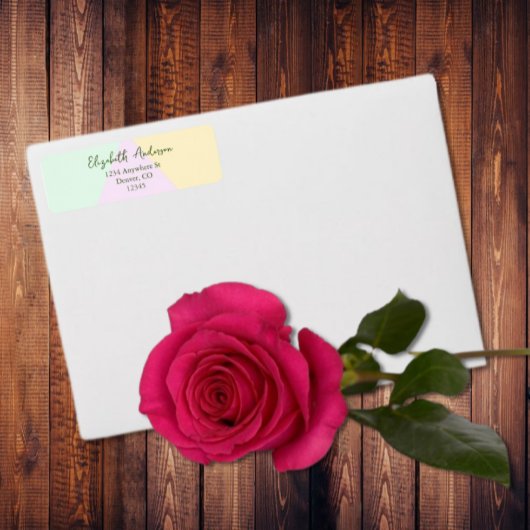 Étiquette Mariage géométrique Pastel Muet