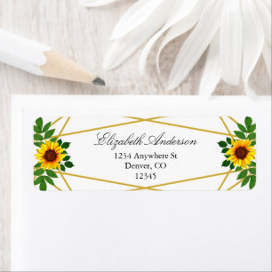 Étiquette Mariage géométrique tournesol