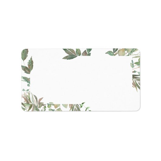 Étiquette Mariage Géométrique Verdure (Devant)