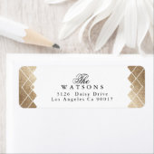 Étiquette Mariage géométrique White Gold Gatsby (En situation)