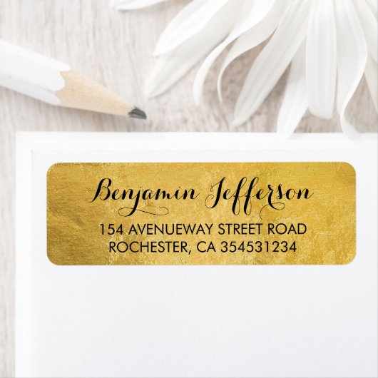 Étiquette Mariage Gold Foil (En situation)