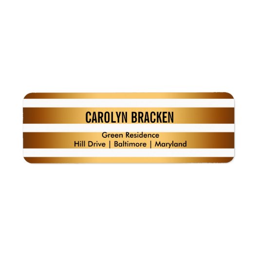 Étiquette Mariage Gold Stripes (Devant)
