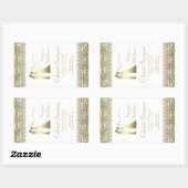 Étiquette Mariage Gold Wine Bottle (Feuille)