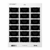 Étiquette Mariage gothique noir et blanc (Feuille entière)