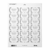 Étiquette Mariage gothique noir et blanc (Feuille entière)