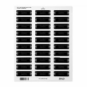 Étiquette Mariage gothique noir et blanc (Feuille entière)