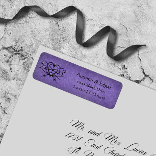 Étiquette Mariage gothique noir violet