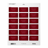 Étiquette Mariage gothique rouge et noir (Feuille entière)