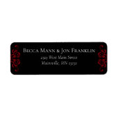 Étiquette Mariage gothique rouge et noir (Devant)