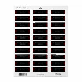 Étiquette Mariage gothique rouge et noir (Feuille entière)