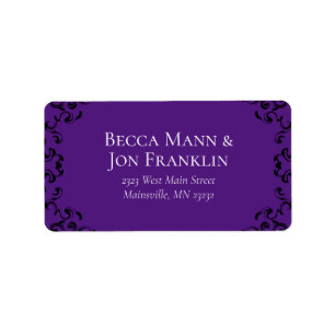 Étiquette Mariage gothique violet et noir