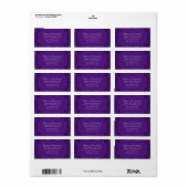 Étiquette Mariage gothique violet et noir (Feuille entière)
