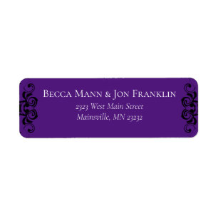 Étiquette Mariage gothique violet et noir