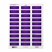 Étiquette Mariage gothique violet et noir (Feuille entière)
