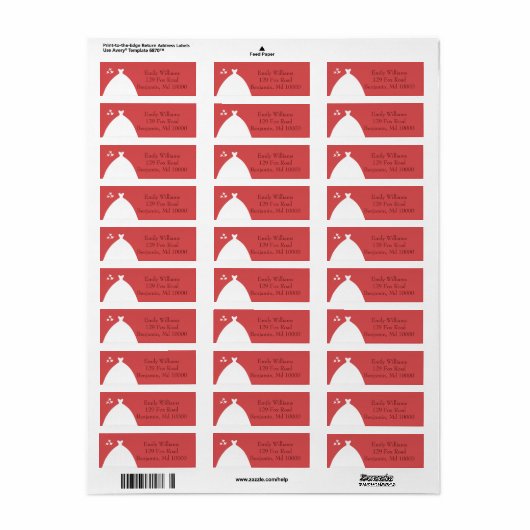 Étiquette Mariage Gown (Feuille entière)