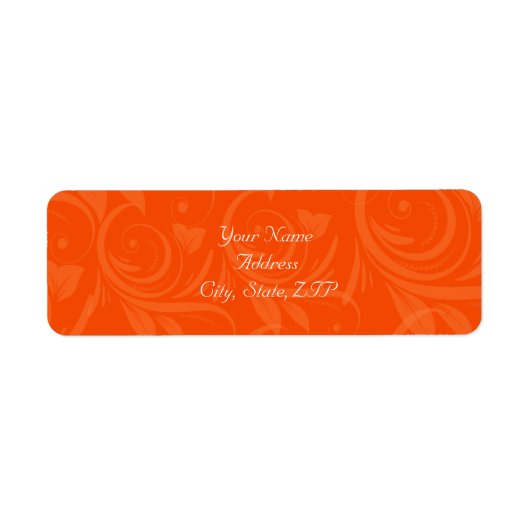 Étiquette Mariage graphique Rose orange (Devant)