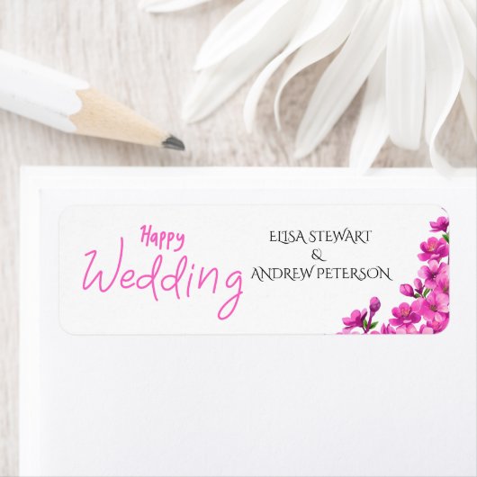 Étiquette Mariage heureux romantique floral mariage (En situation)