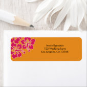 Étiquette Mariage Hibiscus sucré Adresse de retour (En situation)