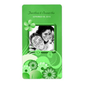 Étiquette Mariage Hibiscus vert Grosse photo Favoriser le Ét (Devant)