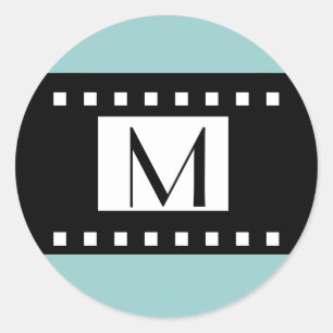 Étiquette Mariage initial du Monogramme noir bleu