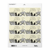 Étiquette Mariage Inséparable forestier enchanté (Feuille entière)