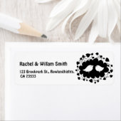 Étiquette Mariage Inséparables noir et blanc mignon (En situation)