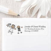 Étiquette Mariage Invite Enveloppes Simple Cute Bride Groom (En situation)