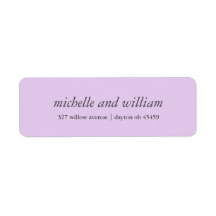 Étiquette Mariage Lilac minimal personnalisé