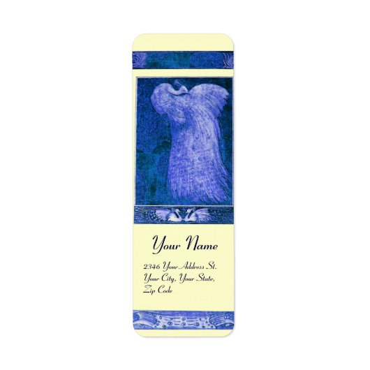 Étiquette MARIAGE LOVE PEACOCK, crème bleue (Devant)