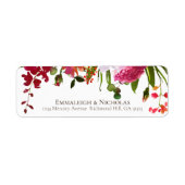 Étiquette Mariage Magenta Pink Coral Adresse florale (Devant)