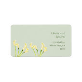Étiquette Mariage mexicain Calla Lily Green Adresse de retou (Devant)