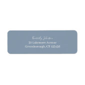 Étiquette Mariage Minimal Élégant Bleu Adresse de retour (Devant)