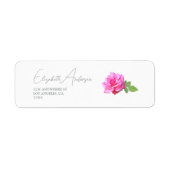 Étiquette Mariage Minimaliste Classique Rose Rose (Devant)
