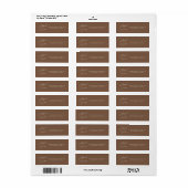 Étiquette Mariage Minimaliste Marron Beige Moderne (Feuille entière)