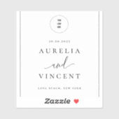 Étiquette Mariage minimaliste moderne (Feuille)