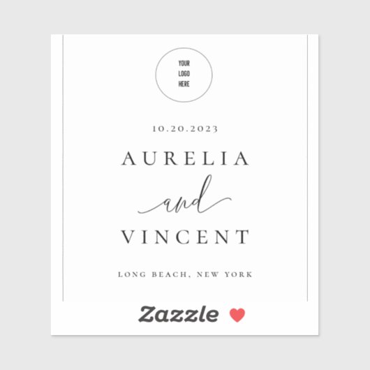 Étiquette Mariage minimaliste moderne (Feuille)