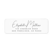 Étiquette Mariage Modern Simple Chic Script Retourner Adress (Devant)