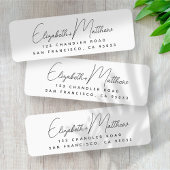 Étiquette Mariage Modern Simple Chic Script Retourner Adress