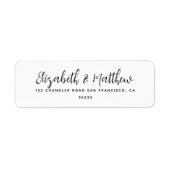 Étiquette Mariage Modern Simple Noir & Blanc Adresse de reto (Devant)