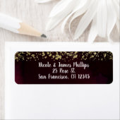 Étiquette Mariage moderne à l'aquarelle Marron & Or (En situation)