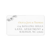 Étiquette Mariage moderne classique orchidée Adresse de reto (Devant)