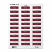Étiquette Mariage Moderne Deep Burgundy Gris Argent (Feuille entière)