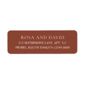 Étiquette Mariage Moderne Editorial Cuivre Rustique (Devant)